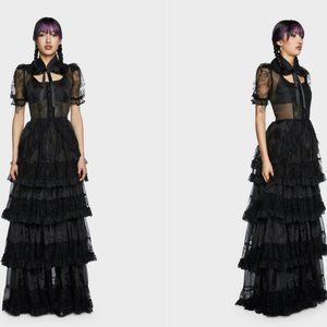 Current Mood Pretty Imperfect Maxi Dress - Black (S) BRAND NEW
